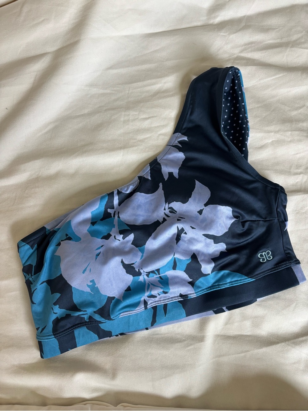 Albion hibiscus icon swim crop and bottoms Floral Set in Navy and Lilac - medium - Picture 5 of 7